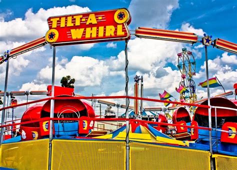 Tilt-A-Whirl Carnival Ride Red & Blue Fine Art Print