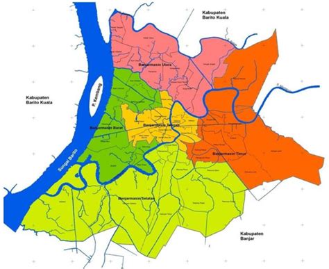 Map of the study site, Banjarmasin city, South Kalimantan, Indonesia.... | Download Scientific ...