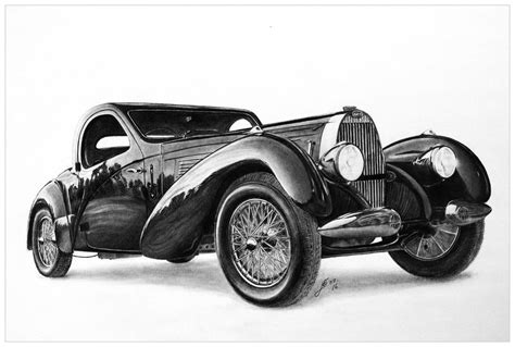 Vintage Bugatti - Car Pencil Drawing by Jooleya on DeviantArt