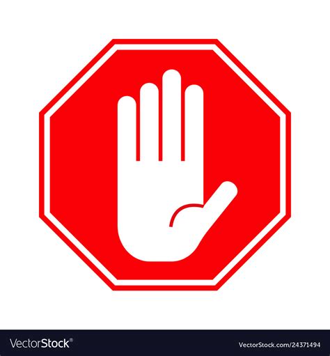 Red stop hand sign Royalty Free Vector Image - VectorStock