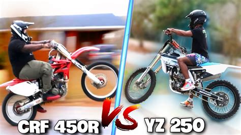 YZ 250 VS CRF 450R - YouTube