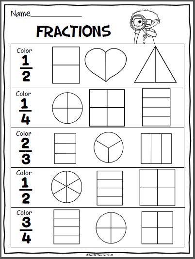 Fractions Practice Page - Madebyteachers | 2nd grade math worksheets, Fractions worksheets ...