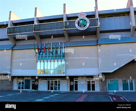 Main facade of the Racing Santander Football Club stadium Sardinero ...