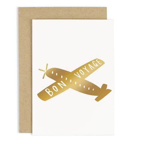 Bon Voyage Airplane Card - Hand Lettered Greeting Card — Old English ...