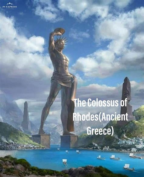 The Colossus of Rhodes was a gigantic 33-metre-high statue of the sun god Helios which stood by ...