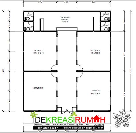 Desain Gambar Kerja Sekolah PAUD Sederhana Minimalis | Ide Kreasi Rumah