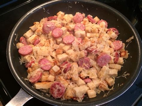 knoephla and sauerkraut and sausage