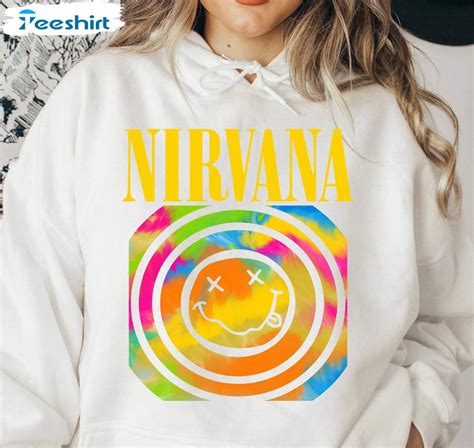 Smiley Rainbow Nirvana Shirt, Preppy Unisex T-shirt Short Sleeve