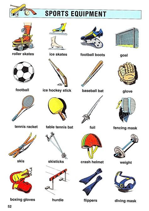 WE SPEAK ENGLISH TOO: SPORTS EQUIPMENT