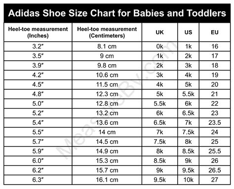 adidas shoe size chart for kids www.nac.org.zw