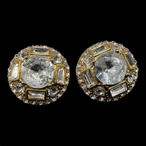 Vintage c. 1980s Givenchy Rhinestone Earrings - The Jewelry Stylist