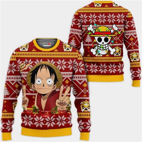 Luffy Ugly Christmas Sweater Wano Anime Xmas Gifts One Piece GG0711 ...