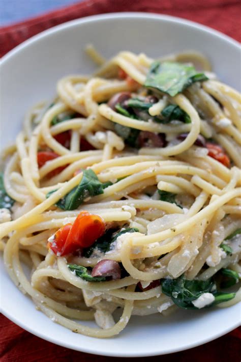 One-Pot Spaghetti with Greek Tea, Feta, and Kalamata Olives | Joanne ...