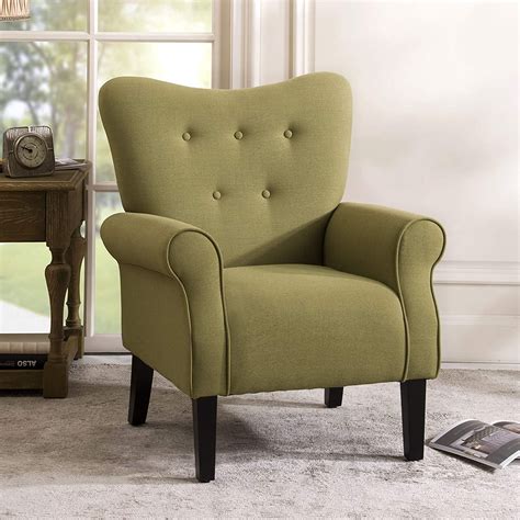 Modern Accent Chair Single Sofa Comfy Fabric Upholstered Arm Chair Living Room Avocado - Walmart.com