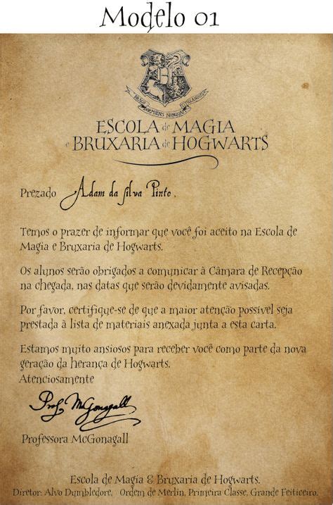 Carta De Aceptacion De Hogwarts Personalizada Perodua J | Images and ...