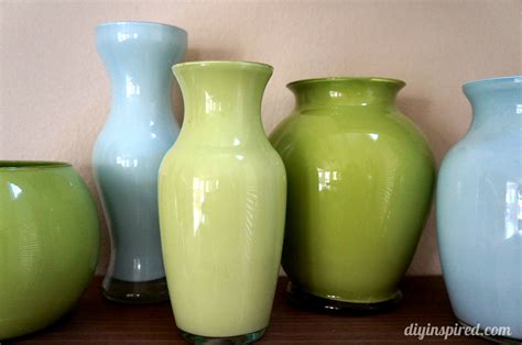 Painted Colored Glass Vases - DIY Inspired