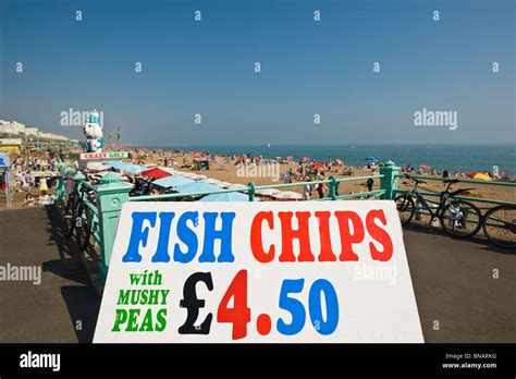 Fish and chips stall on the seafront, Brighton, East Sussex, United Stock Photo, Royalty Free ...