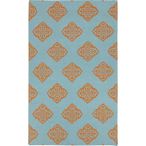 Frontier Burnt Orange/Teal Geometric Area Rug | Wayfair