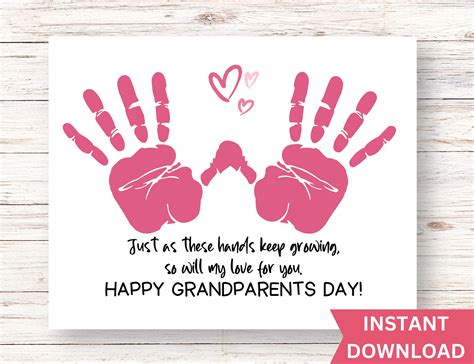 Grandparents Day 2023 Handprint Art Keepsake for Grandparents From ...