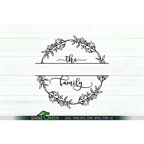 Split Family Monogram SVG Sign Cut File | Pro World