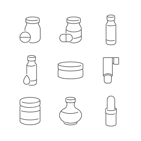 Line Icons Medical Pharmacistbottles Icons Aromatic Icons Balm Vector, Aromatic, Icons, Balm PNG ...