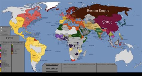 The World in 1770 (goes with previous post) : r/MapPorn