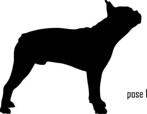 6 Boston Terrier Vinyl Dog Silhouette Decal by InitialYou on Etsy, $5.95 | Dog silhouette ...