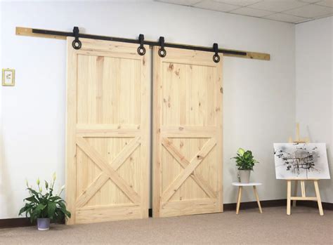 DIYHD 7.5FT Gear Shape Double Sliding Barn Door Interior Door Track ...