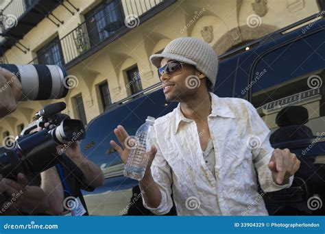 Male Celebrity Being Interviewed Stock Image - Image of cropped, horizontal: 33904329