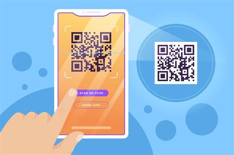 Premium Vector | Qr code finger touching phone