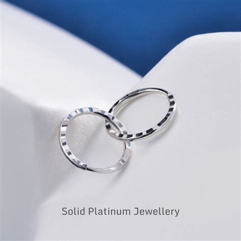 Solid Platinum Earrings Pt950 Earrings Minimalist Jewellery Hammered ...