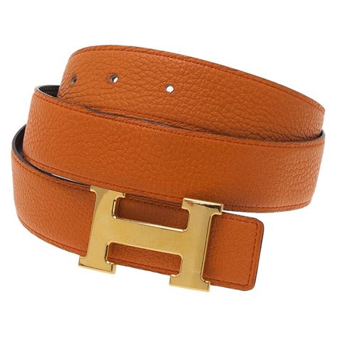 Hermes Orange/Black Leather Reversible Constance Belt 85CM Hermes | TLC