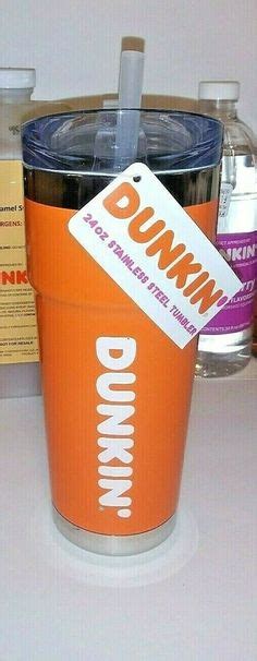 Dunkin Pink White 20 Ounces Travel Tumbler DNKN Stainless Steel ...