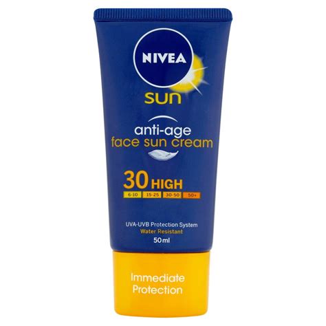 Nivea Sun Anti-Age Protection Face Sun Cream High SPF 30 - 50 ml: Amazon.co.uk: Beauty