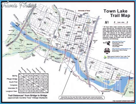 Lady Bird Lake Hike And Bike Trail Map - TravelsFinders.Com