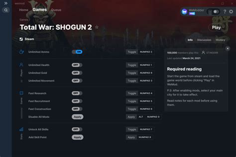 Total War: SHOGUN 2 Trainer (1.1.0 build 5934) - Latest Version