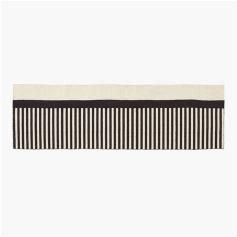 Rowan Striped Black & White Outdoor Patio Runner Rug 2.5'x8' + Reviews | CB2