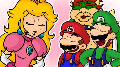 Peach Kisses Mario, Luigi, and Bowser!? - YouTube