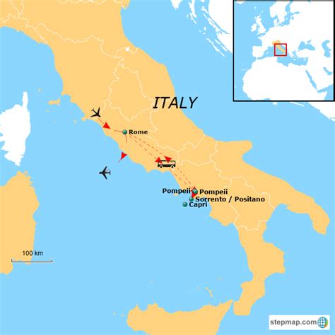 StepMap - Landsacpe of Positano - Landkarte für Italy