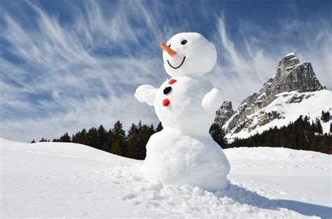 Download Mountain Snow Winter Photography Snowman HD Wallpaper