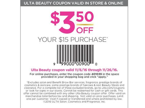 ULTA .com:: $3.50 Off Any $15 Purchase Coupon | Ulta, Beauty coupons, Ulta coupon