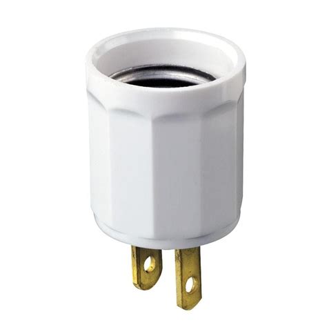 Leviton Outlet-to-Socket Light Plug, White-R52-00061-00W - The Home Depot