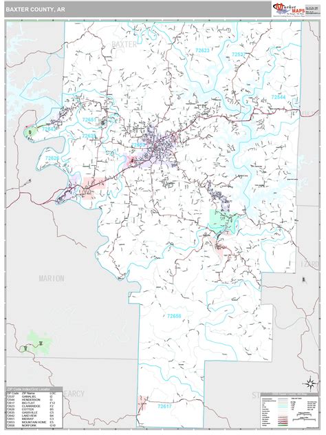 Baxter County, AR Wall Map Premium Style by MarketMAPS - MapSales