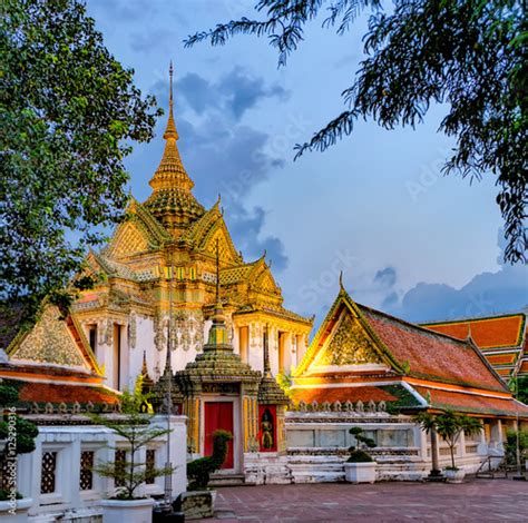 "Wat Pho Temple in night, Bangkok Thailand. Wat Pho known also as the Temple of the Reclining ...