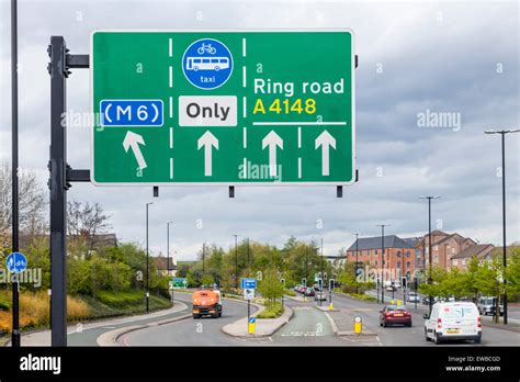 Overhead directional road sign with directions for the M6 and A4148 Stock Photo: 84459213 - Alamy