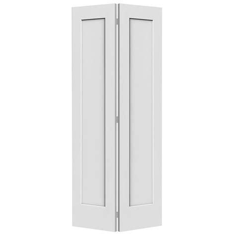 6'8" Tall 1-Panel Shaker Primed Interior Bifold Doors - Door Clearance Center