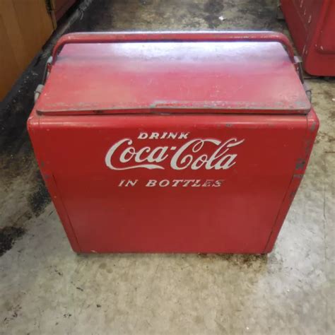 VINTAGE VERY EARLY Nice Drink Coca Cola In Bottles Cooler With Tray $450.00 - PicClick