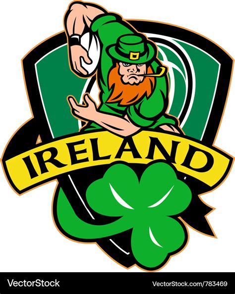 Ireland rugby shield Royalty Free Vector Image