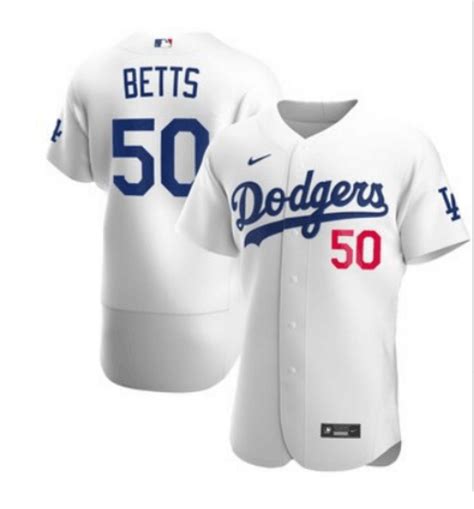 Men's Los Angeles Dodgers #50 Mookie Betts White Flex Base Stitched MLB Jersey [MLB_Los_Angeles ...