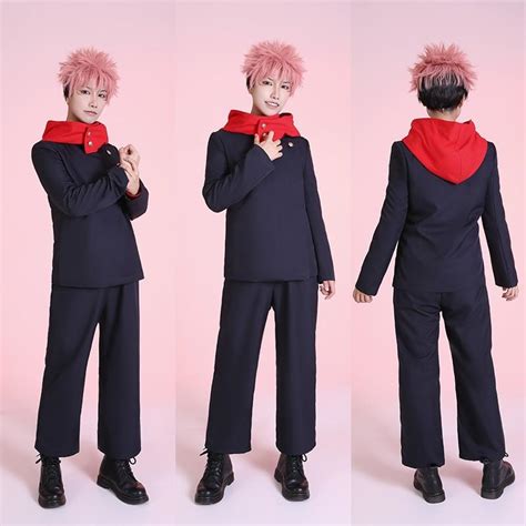 Full Set Jujutsu Kaisen Yuji Itadori Cosplay Costume - Jujutsu Kaisen ...